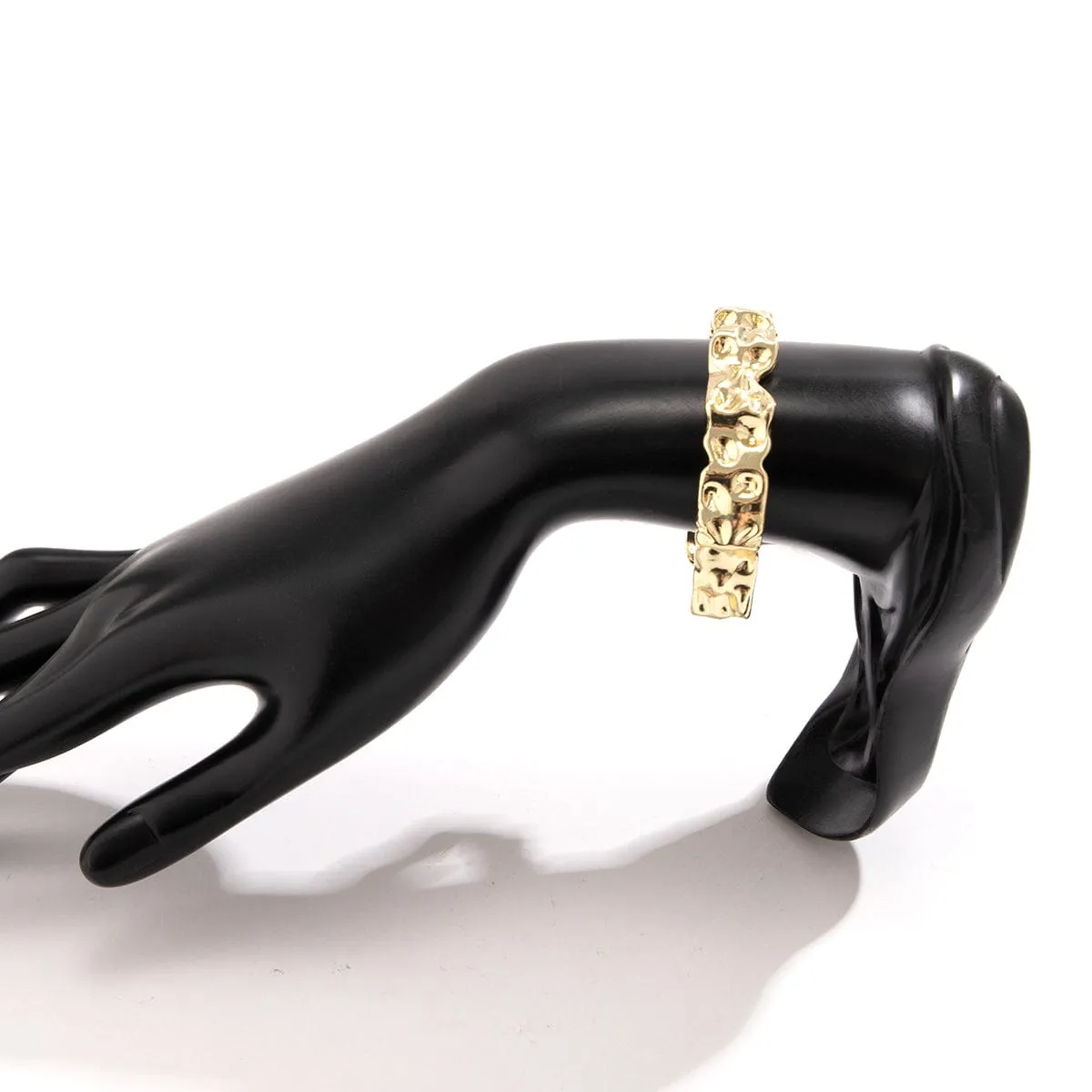 Elegant Irregular Pleated Open Cuff Bracelet