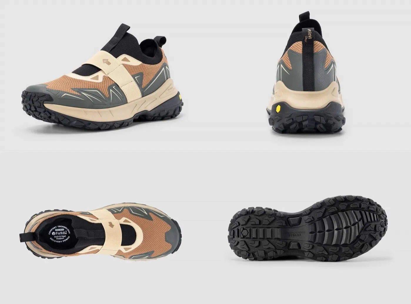 FitVille Men's Low-Top LugMax Hiking Shoes V4