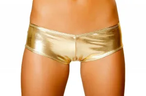 Gold - Metallic Pucker Back Mini Short -