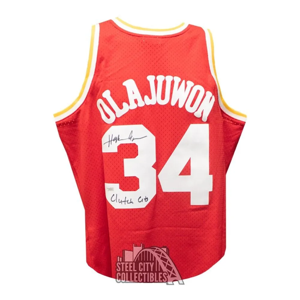 Hakeem Olajuwon Autographed Houston Rockets M&N Basketball Jersey - Fanatics