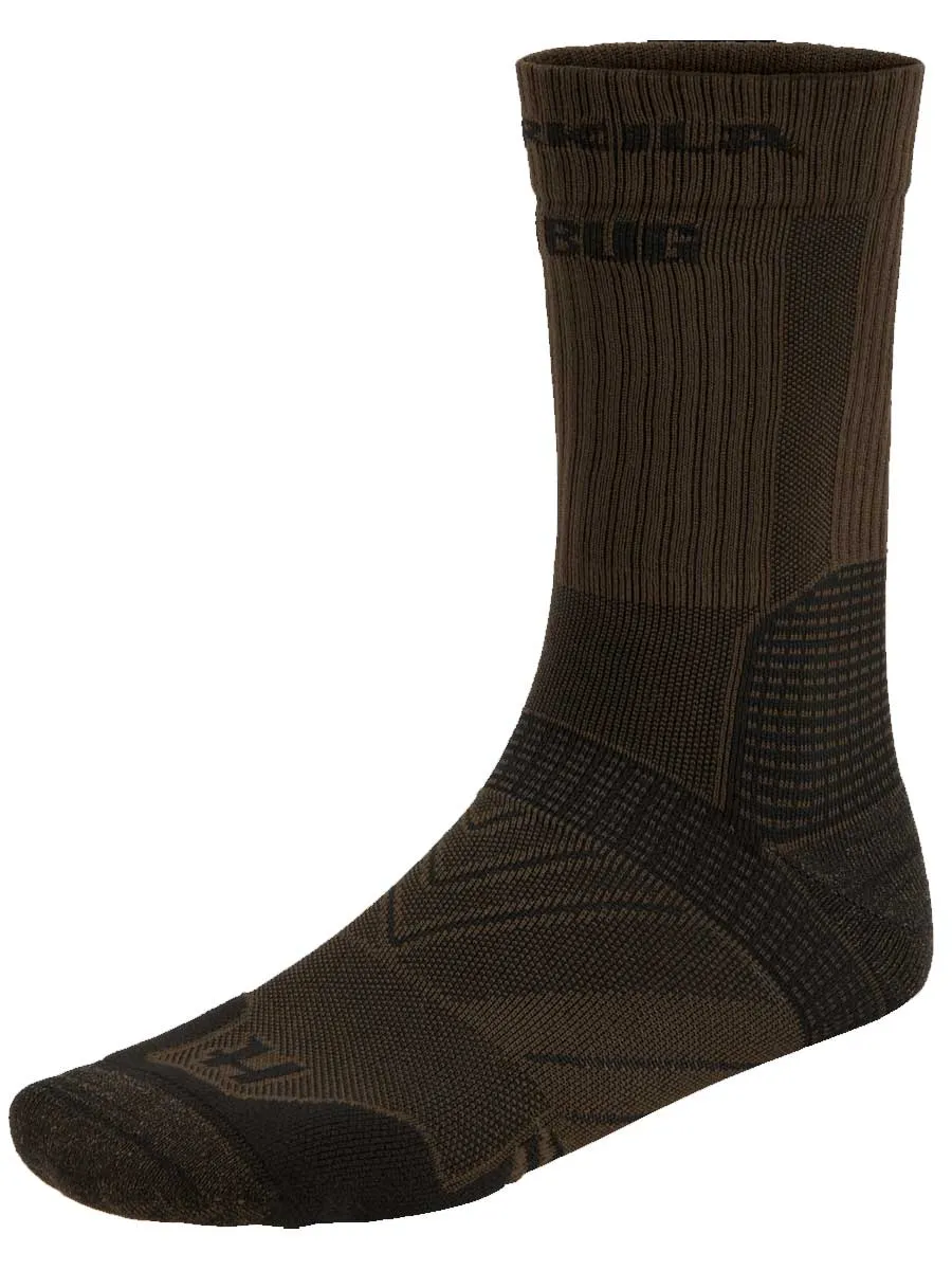 HARKILA Trail Socks - Nanoglide & Insect Repellent - Dark Olive/Willow green
