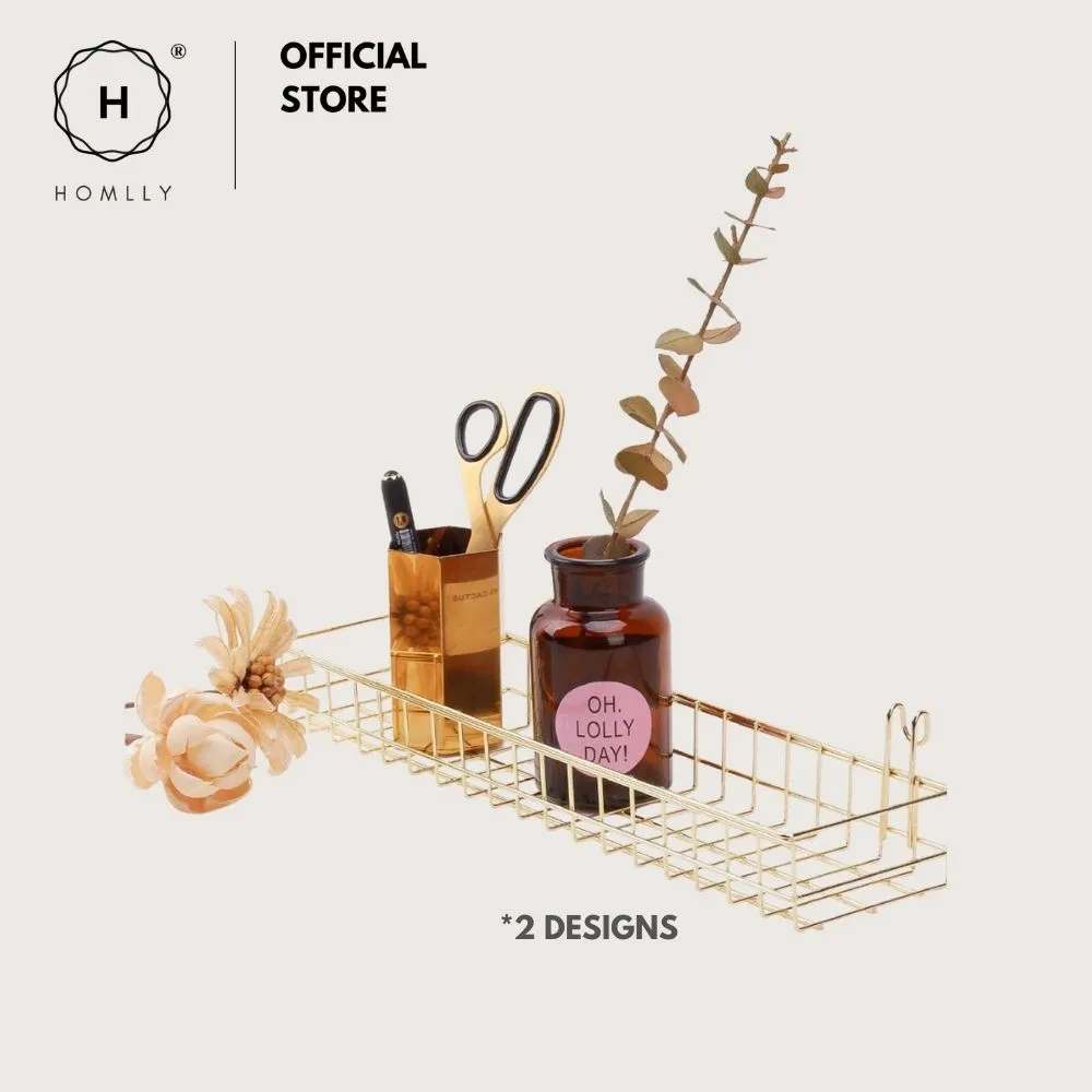 Homlly Keii Gold Wire Hanging Basket Rack