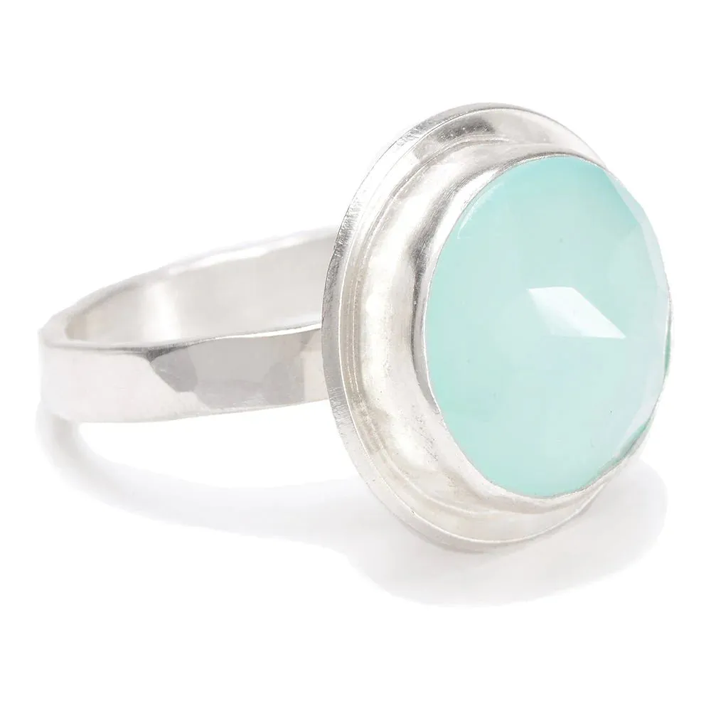 J   I Whispering Waves Chalcedony Ring