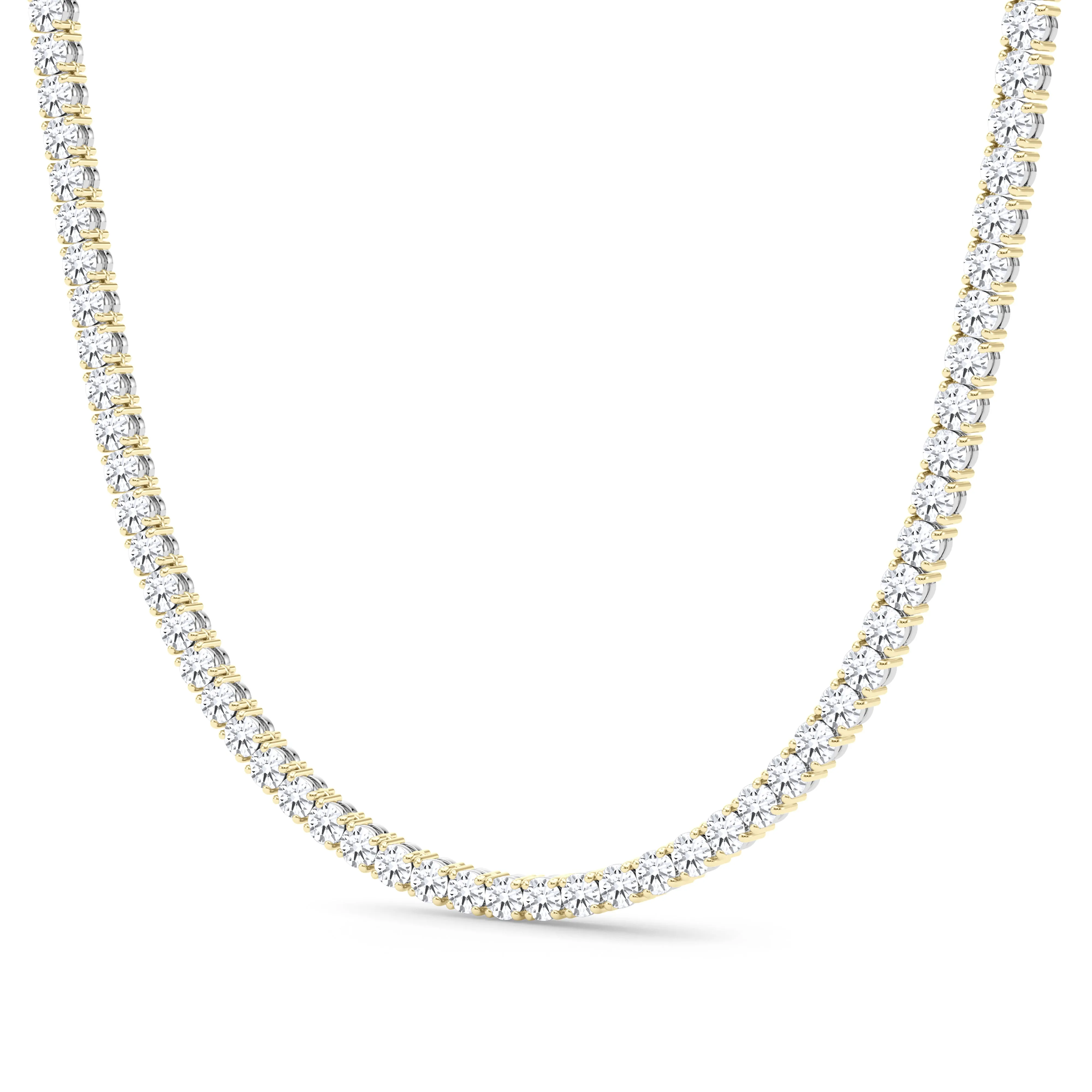 Men's Mixed Metal Diamond Tennis Chain Necklace