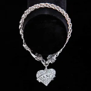 Motionwear 1232 Heart Charm Bracelet