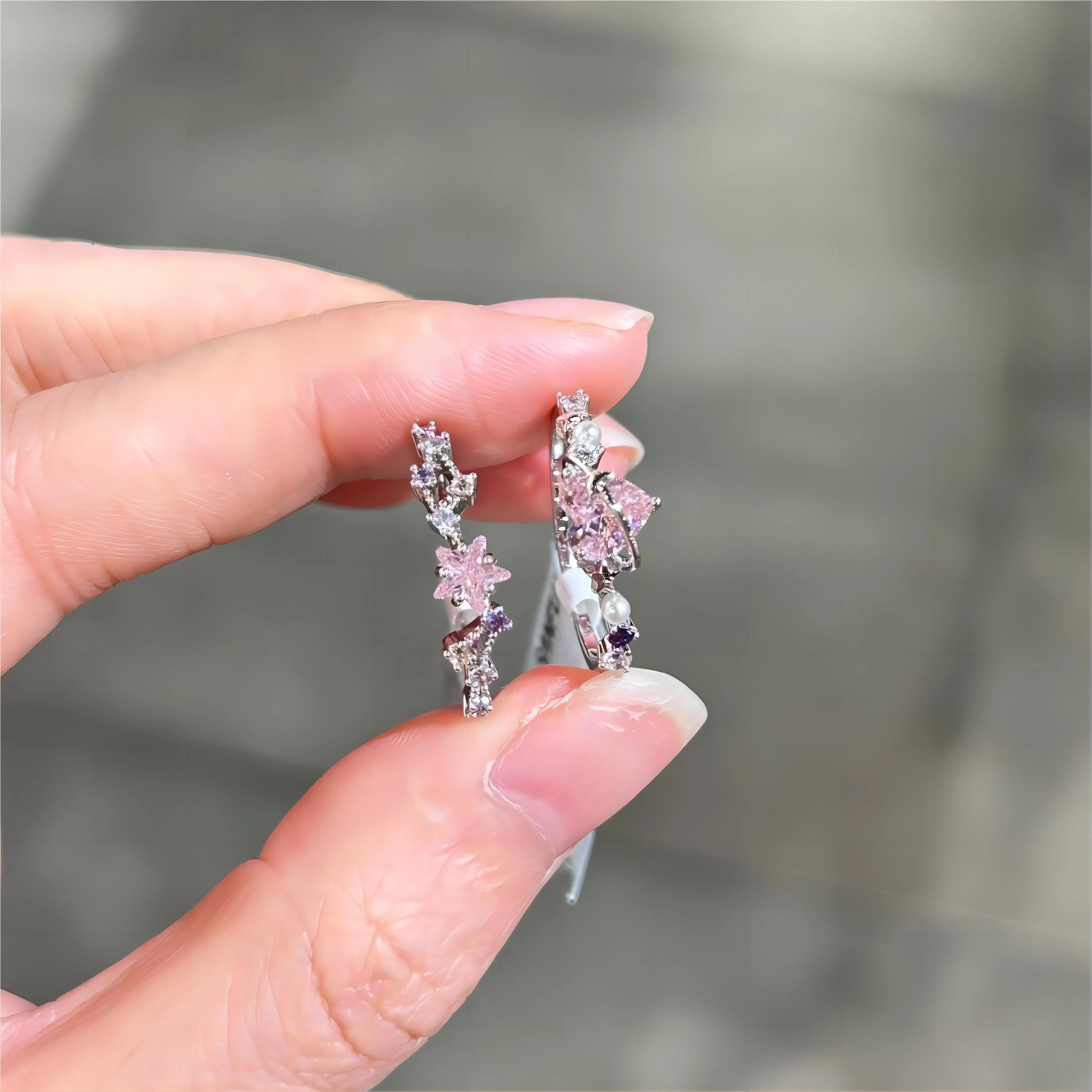 Pink Zirconia Star Heart Rings