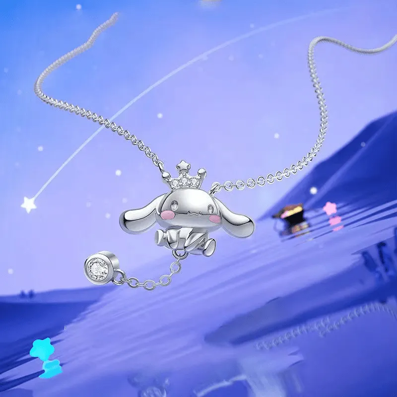Sanrio Crystal Crown Cinnamoroll Necklace
