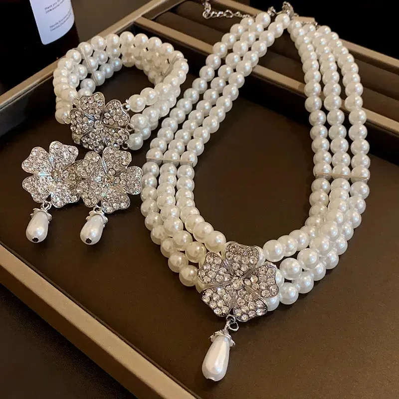Shiny Rhinestone Jewelry Set