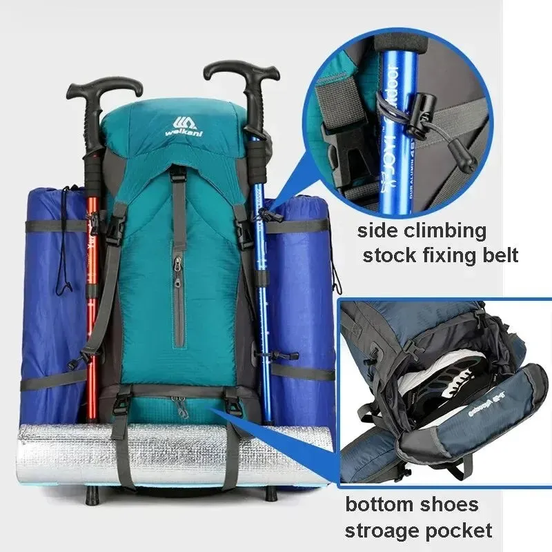 Waterproof Nylon Camping Travel Backpack: Ideal Gear for Outdoor Hiking and Mountaineering
