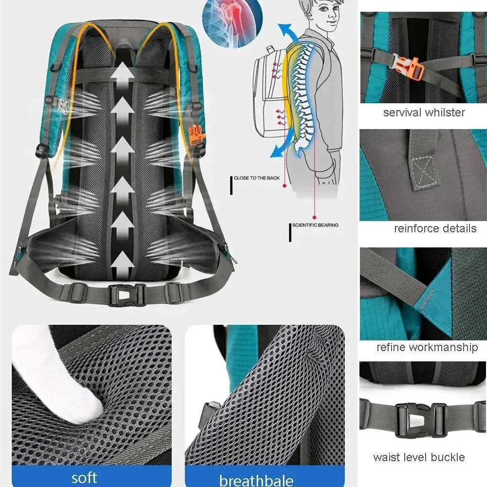 Waterproof Nylon Camping Travel Backpack: Ideal Gear for Outdoor Hiking and Mountaineering