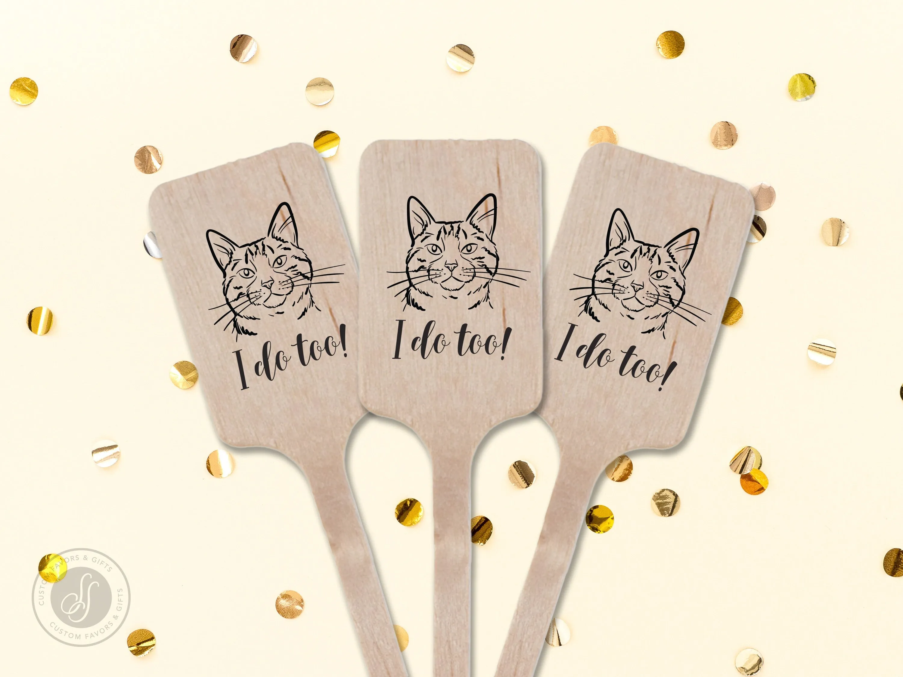 Wedding Stir Sticks #15 - Custom Pet Dog or Cat Illustration