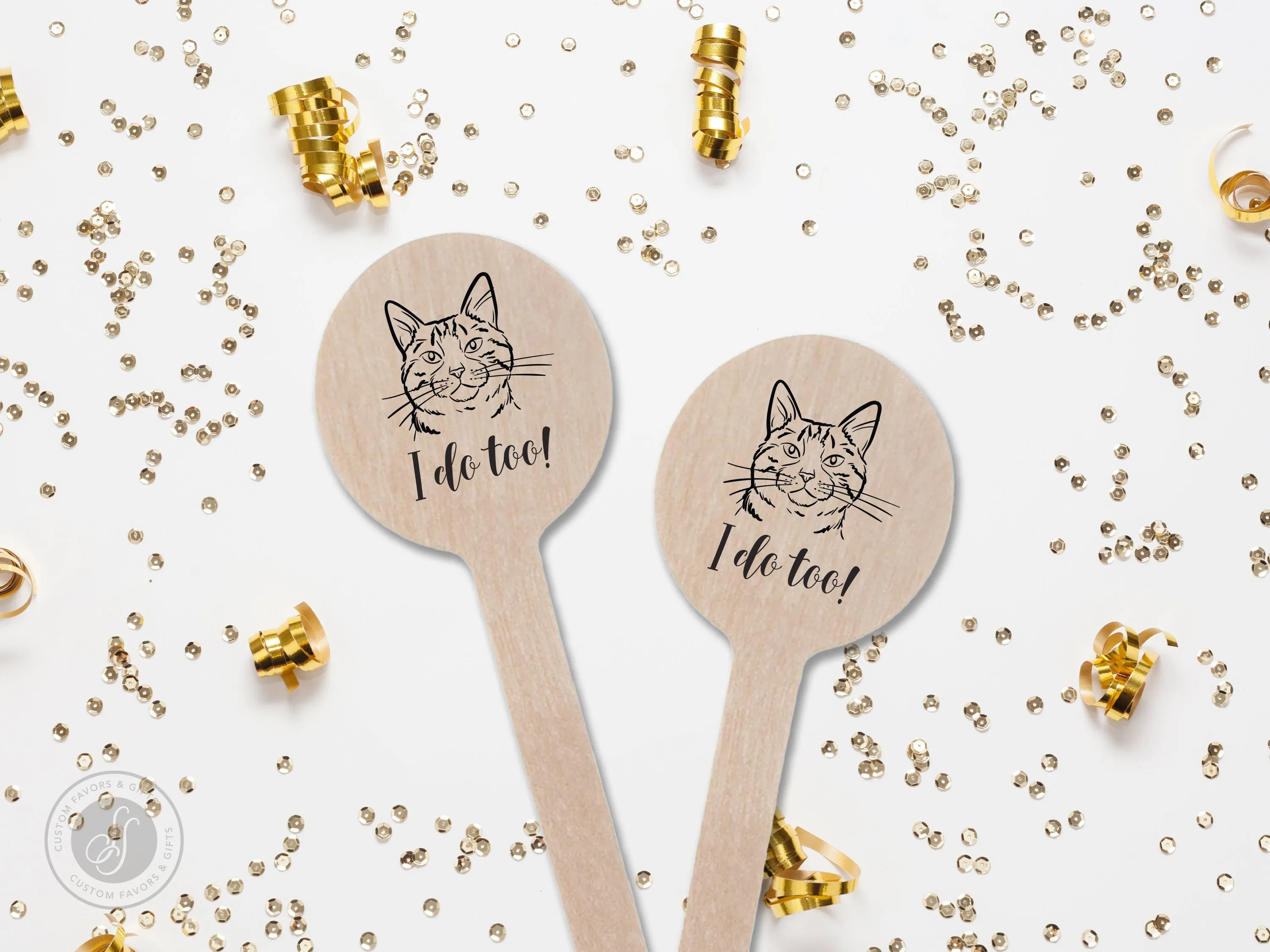 Wedding Stir Sticks #15 - Custom Pet Dog or Cat Illustration