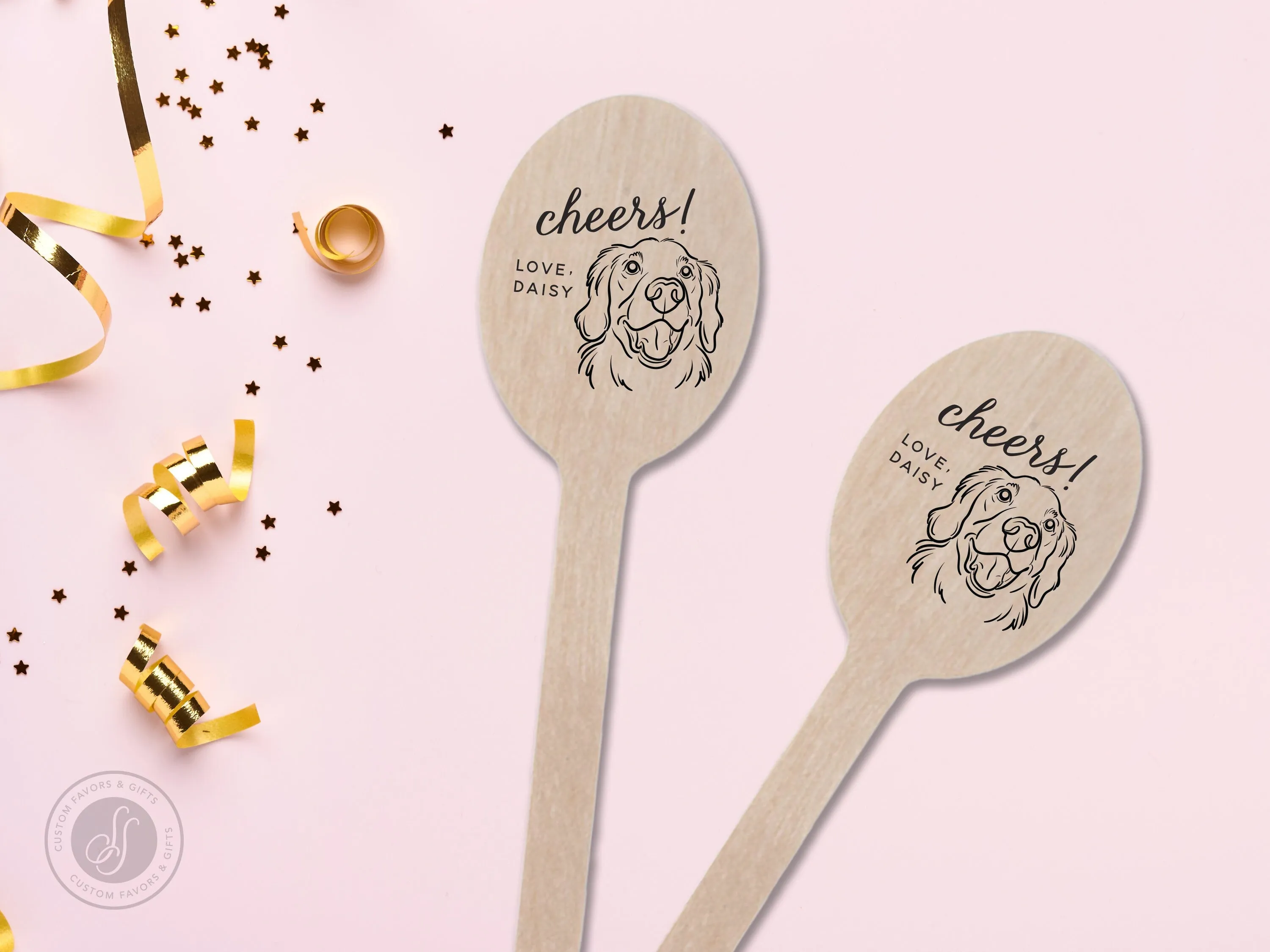 Wedding Stir Sticks #18 - Custom Pet Dog or Cat Illustration